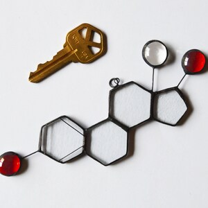 Stained Glass Molecule Suncatcher Estrogen image 2