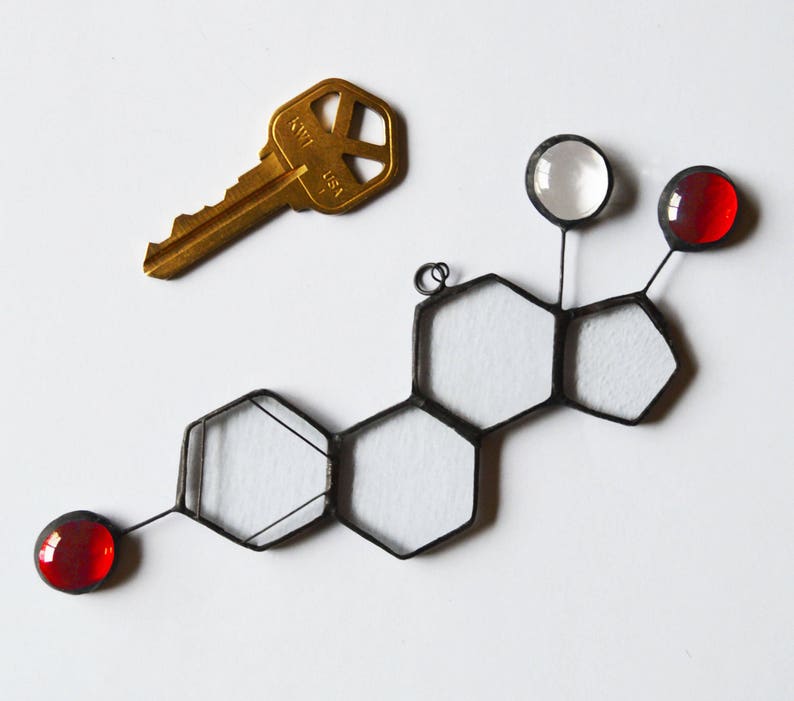 Stained Glass Molecule Suncatcher Estrogen image 2