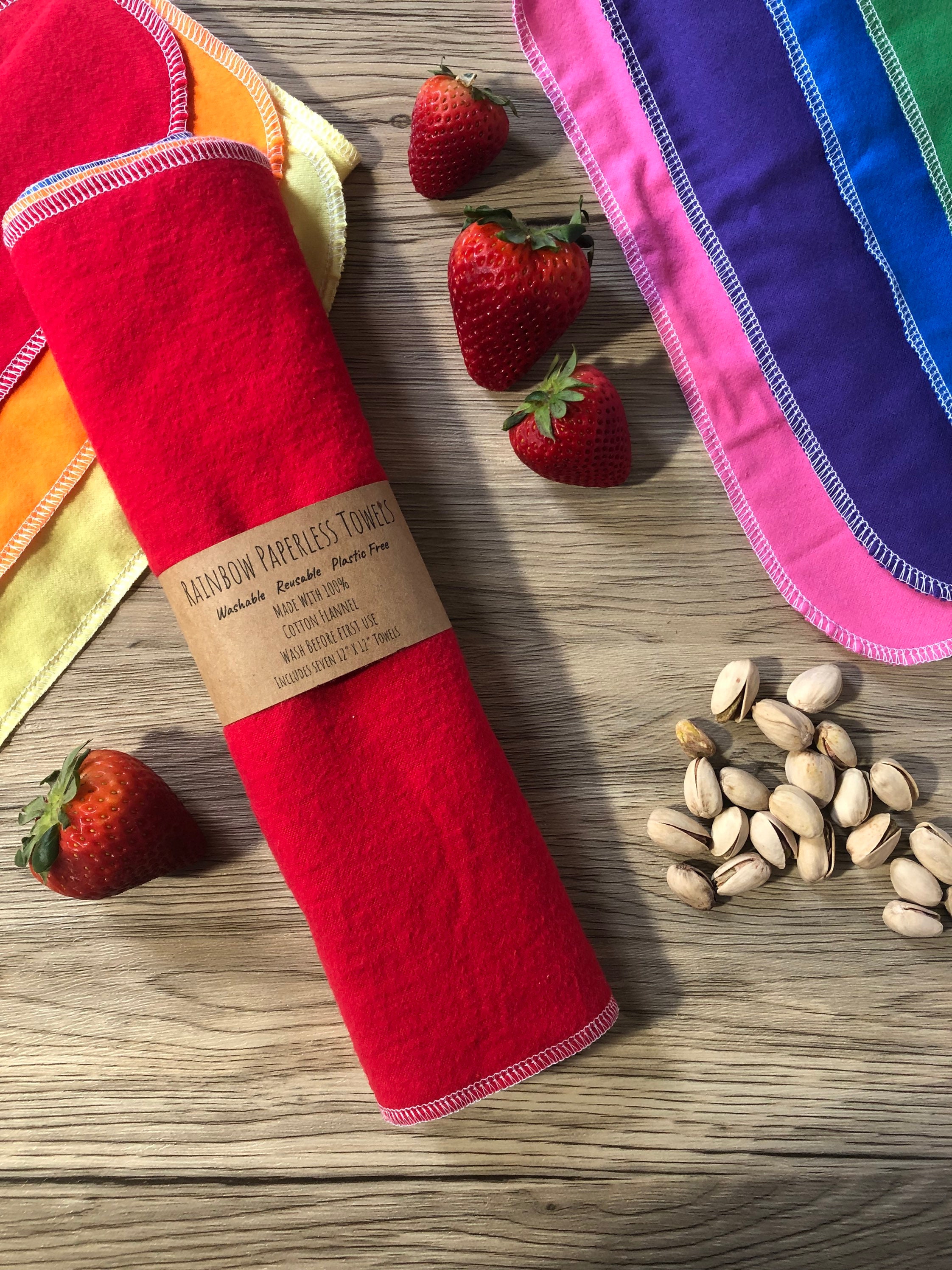 Pre-Rolled Reusable Paperless Towels - Strawberry