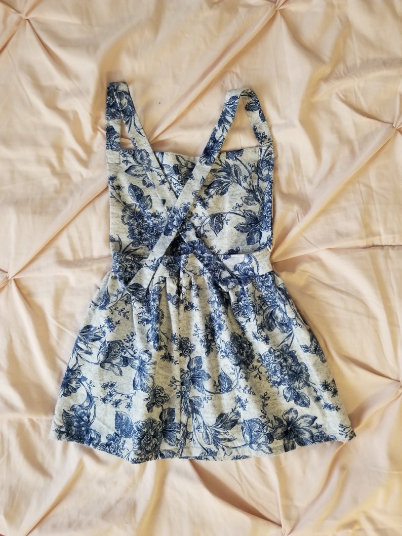 Jumper Size 34 Girl Blue Floral Flannel Modest Winter Jumper