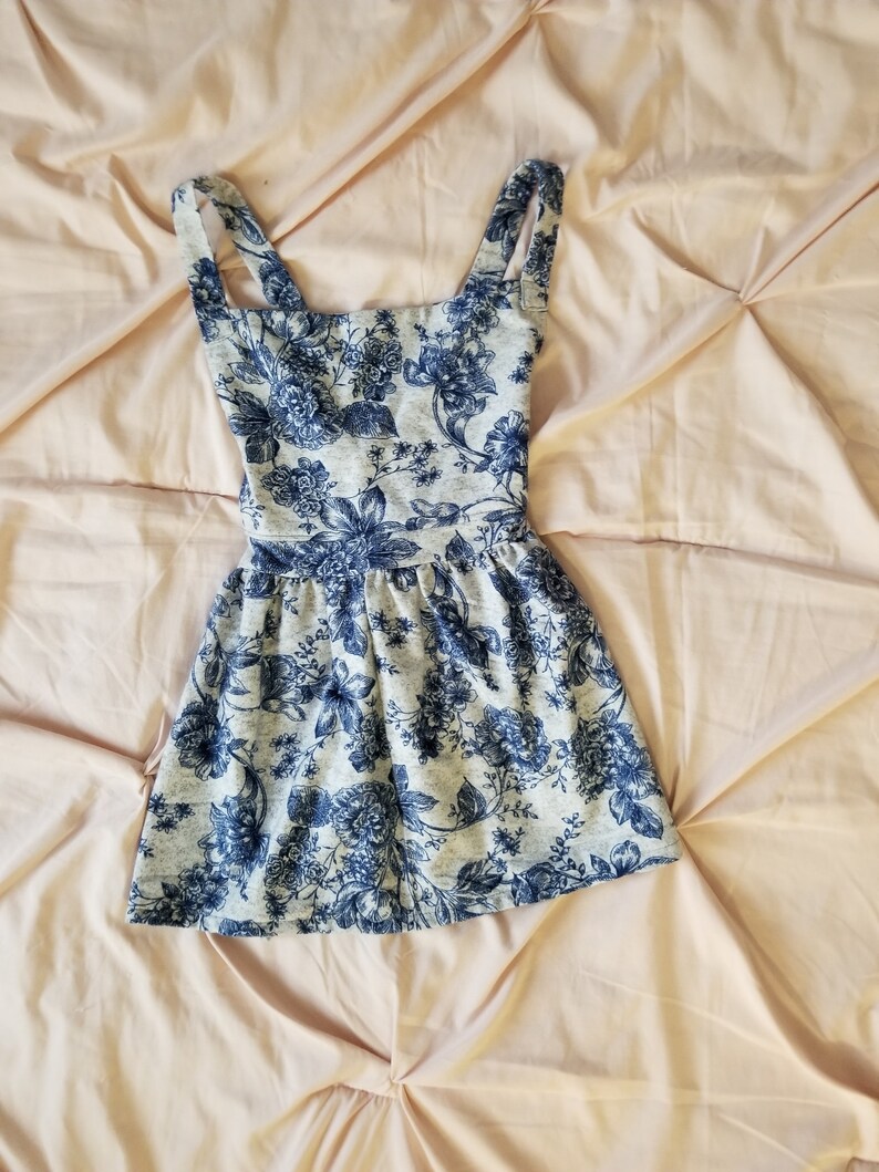 Jumper Size 34 Girl Blue Floral Flannel Modest Winter Jumper