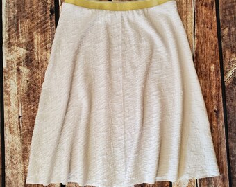 Size 18 Women - Frances Skirt - Pure White Soft Stretch Knit Flared A-Line Modest Skirt