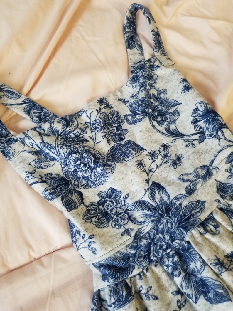 Jumper Size 34 Girl Blue Floral Flannel Modest Winter Jumper