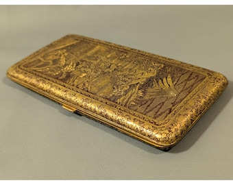 Chas. T. Kennedy No. 9 Brass Lidded Case Slim Cigarette Box Credit