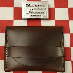 Horween brown chromexcel leather one pocket flap card holder wallet