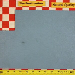 Horween sky blue bison 5 oz leather piece,  13.5&quot; x 9&quot;, nat. qlty