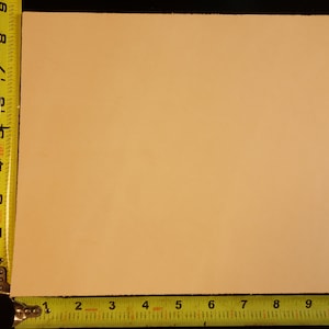 11" x 8.5" Natural Veg Tan Cowhide Tooling Leather Piece,  Select Thickness, 1st. Quality
