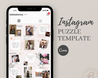 Instagram Puzzle Template for Canva, Instagram Puzzle Feed Template, Instagram Post Template, Moodboard Template, Instagram Grid