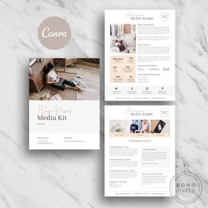 Canva Media Kit Template 08 2 Page Media Kit Template Ad Rate Sheet Template Press Kit Pitch kit Media Kit Template for Canva image 1