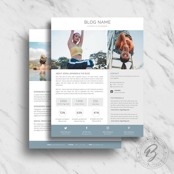Media Kit Template 14 2 Page Media Kit Template Ad Rate | Etsy