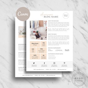 Canva Media Kit Template 08 2 Page Media Kit Template Ad Rate Sheet Template Press Kit Pitch kit Media Kit Template for Canva image 2