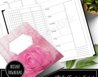 Deluxe Horizontal Vertical Week on Four Pages (WO4P) B6 Traveler's Notebook Printable Inserts