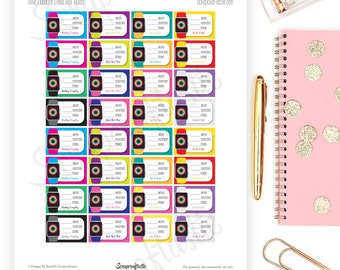 Fitness Watch Half Box Printable Planner Stickers