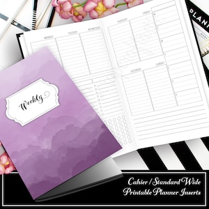 Week 33 Deluxe - Week On Two Pages (WO2P) Cahier Traveler&#39;s Notebook Printable Planner Inserts