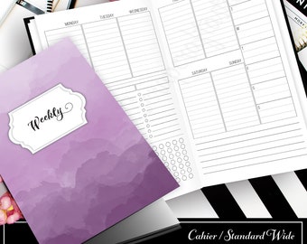 Week 33 Deluxe - Week On Two Pages (WO2P) Cahier Traveler's Notebook Printable Planner Inserts