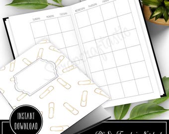 Month On Two Pages (MO2P) Undated B6 Size Traveler's Notebook Printable Planner Inserts