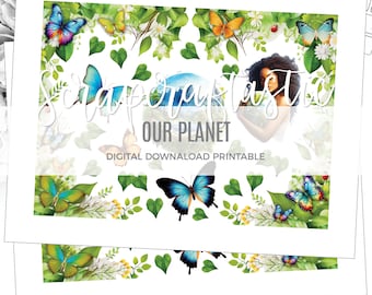 Our Planet Printable Planner Stickers Clip Art Digital Download