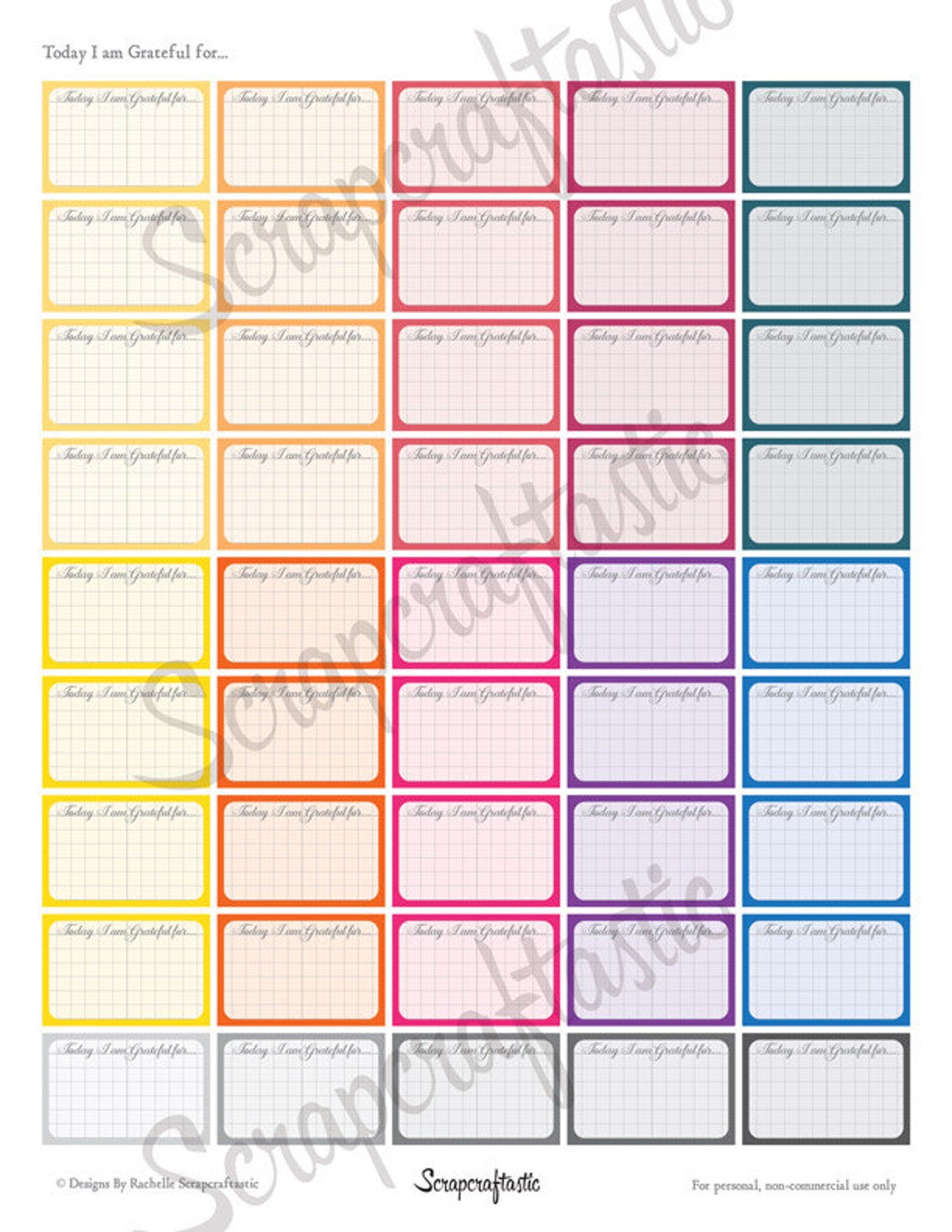 Today I Am Grateful For... Daily Gratitude Printable Planner - Etsy