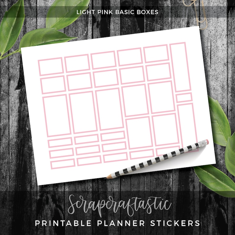 LIGHT PINK Basic Boxes Printable Planner and Journal - Etsy