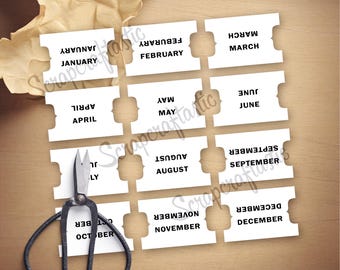 Large Monthly Tabs Printable and Cut File Planner Tabs
