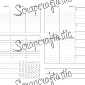 Week 33 Deluxe Week On Two Pages WO2P Cahier Traveler's Notebook Printable Planner Inserts image 2