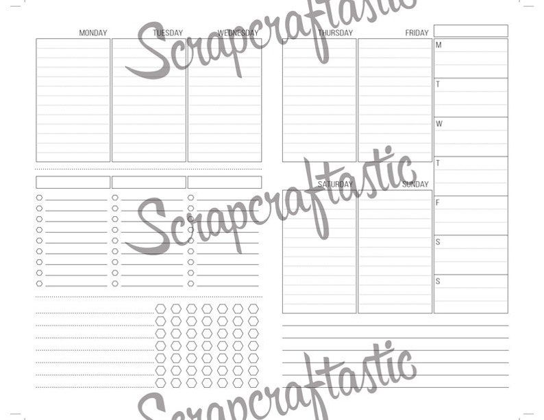 Week 33 Deluxe Week On Two Pages WO2P Cahier Traveler's Notebook Printable Planner Inserts image 2