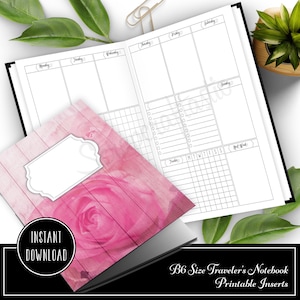 Deluxe Week on Two Pages (WO2P) B6 Traveler&#39;s Notebook Printable Inserts