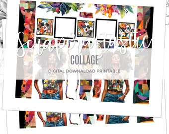 COLLAGE Printable Planner Stickers Clip Art Digital Download