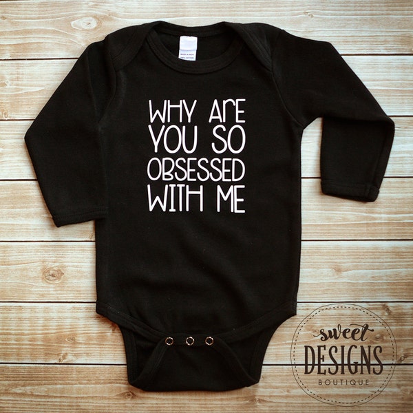 Why Are You So Obsessed With Me Black Baby Graphic Bodysuit