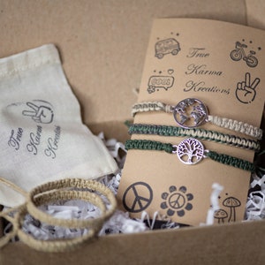 Monat Mai Natur Hanf Armband Box verstellbar