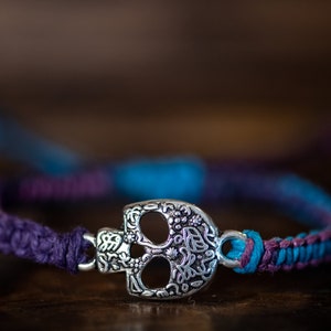 Candy Skull Hemp Adjustable Bracelet