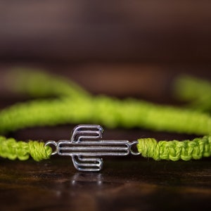 Cactus Bracelet - Bohemian Hemp Jewelry, Handmade, Adjustable