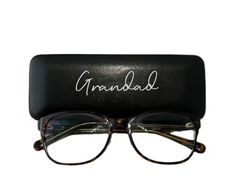 Faux Leather glasses case, sunglasses case, personalised glasses case, gift, grandad gift, dad gift, ladies glasses case, gift for grandma