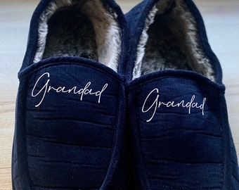 Personalised mens slippers, Mens slippers, Gift for him, mens slippers, grandad gift, personalised dad gift, son gift, valentines gift