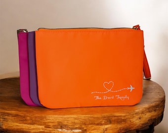 Personalised travel documents pouch, passport, travel bags, document case, holiday pouch, holiday bag, safe bag
