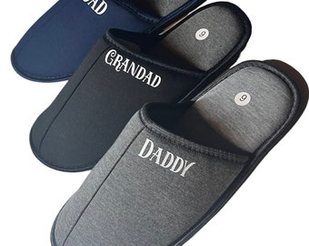 Personalised mens slippers, fathers day gift for dad, brother, men’s slippers, grandad gift, men’s birthday, best daddy,  gift for him