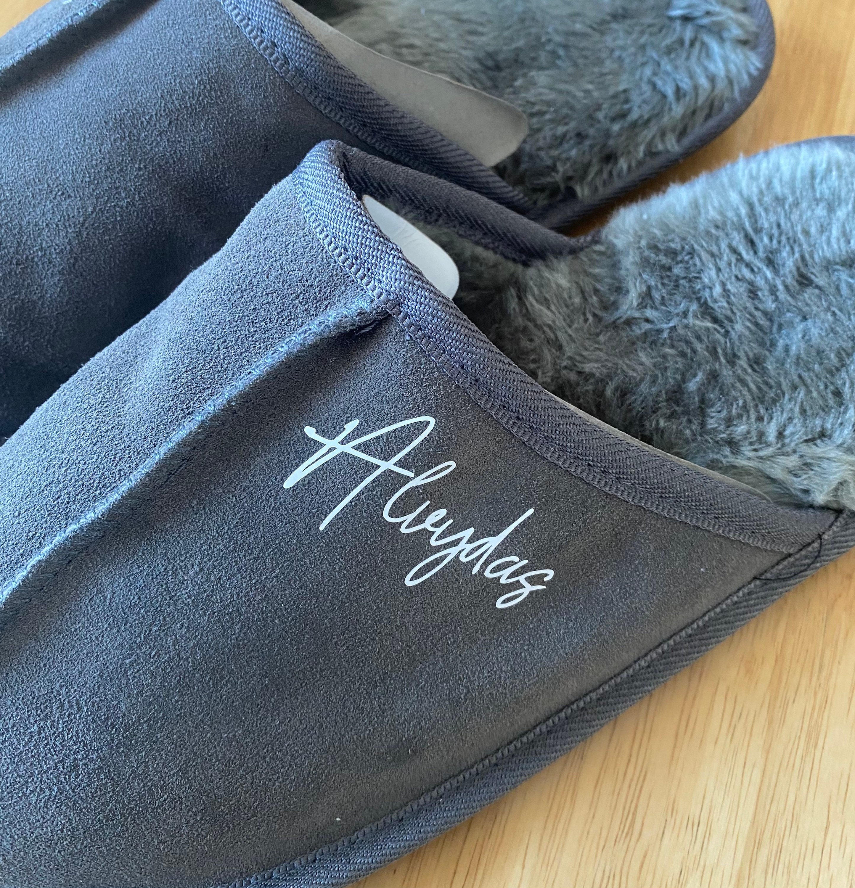 Personalised Mens Slippers Suede Mens Slippers Dad Gift Grandad
