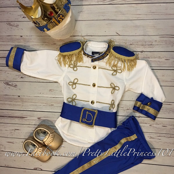 Party Prince Charming costume, Ring Bearer suit, Baby Boy Personalized baby suit, infant kids Royal Suit, baby toddler king outfit, ANY SIZE