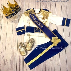 Baby boy Prince Charming costume, with Personalized Sash, 1st Birthday king outfit, 2nd Birthday Outfit, Ring bearer Outfit