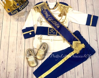Baby Prince Charming Costume, Personalized Sash, Birthday Outfit