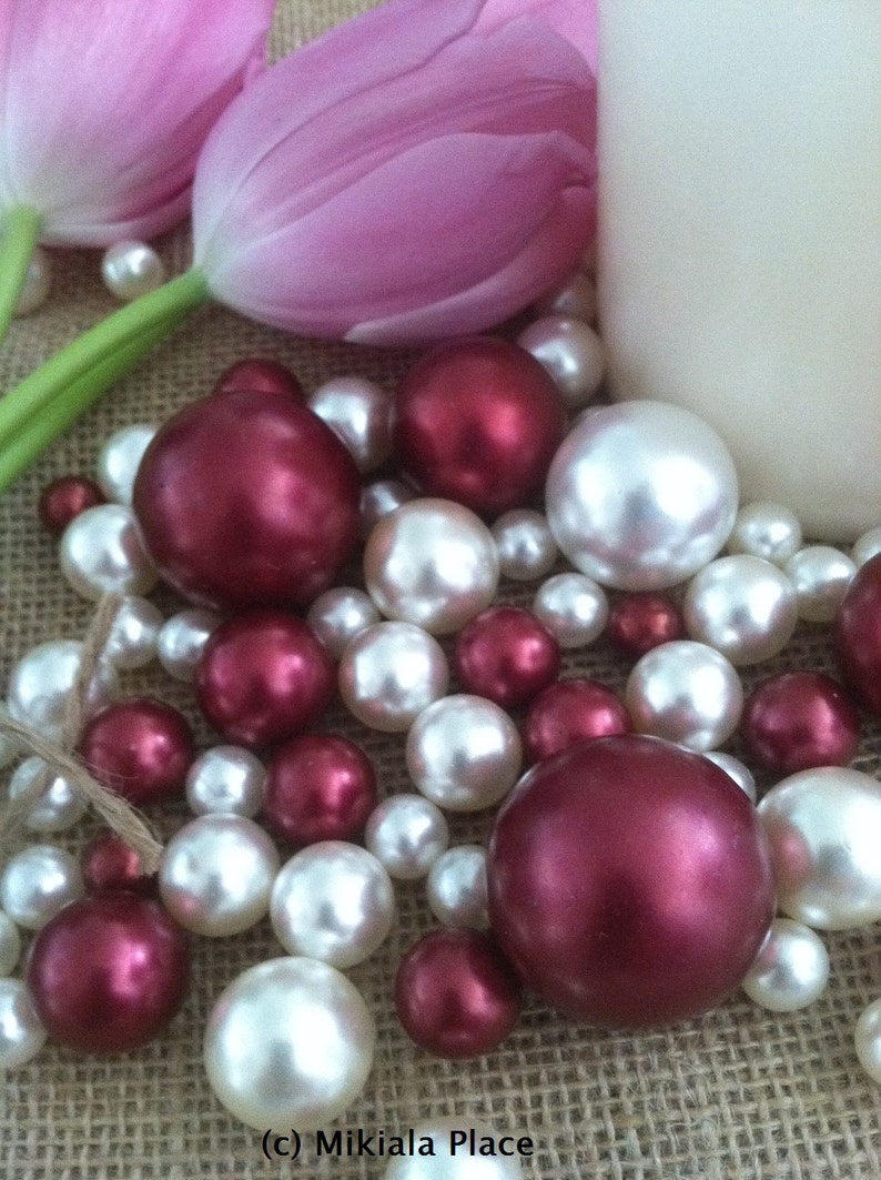 Vase Filler Jumbo Pearls Ivory/MarselaCranberry Assorted Etsy