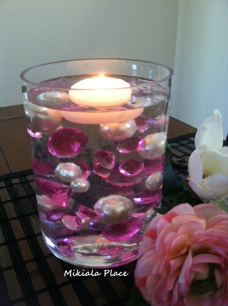 DIY 50pc Floating Jumbo Diamond & Jumbo Pearl Vase Fillers Etsy