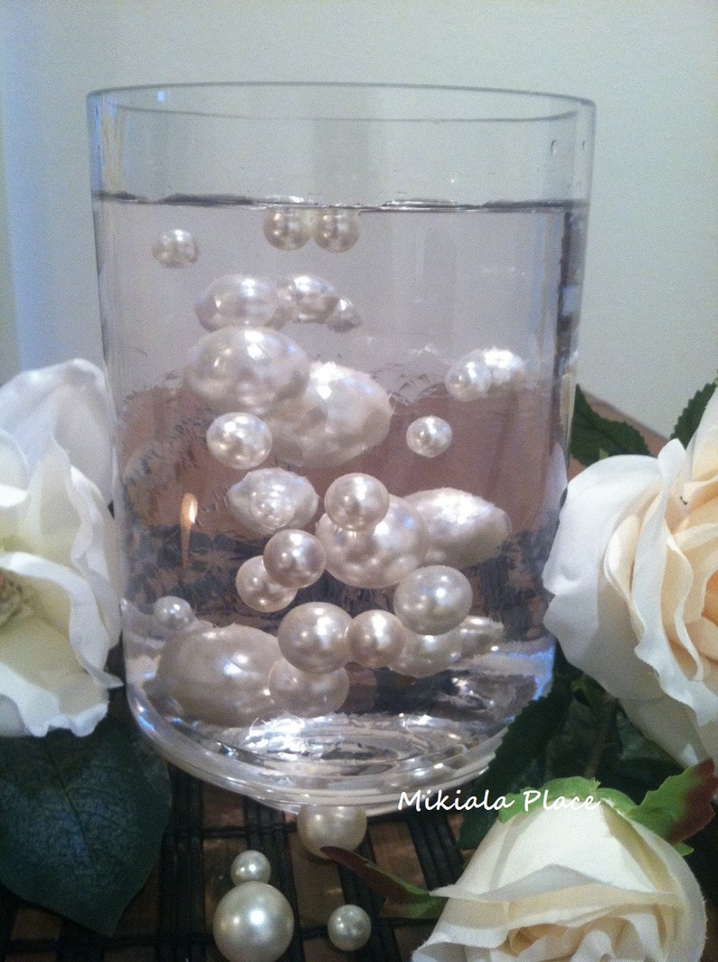 Ivory/White Jumbo Floating Pearls For Vase Fillers Birthday Etsy
