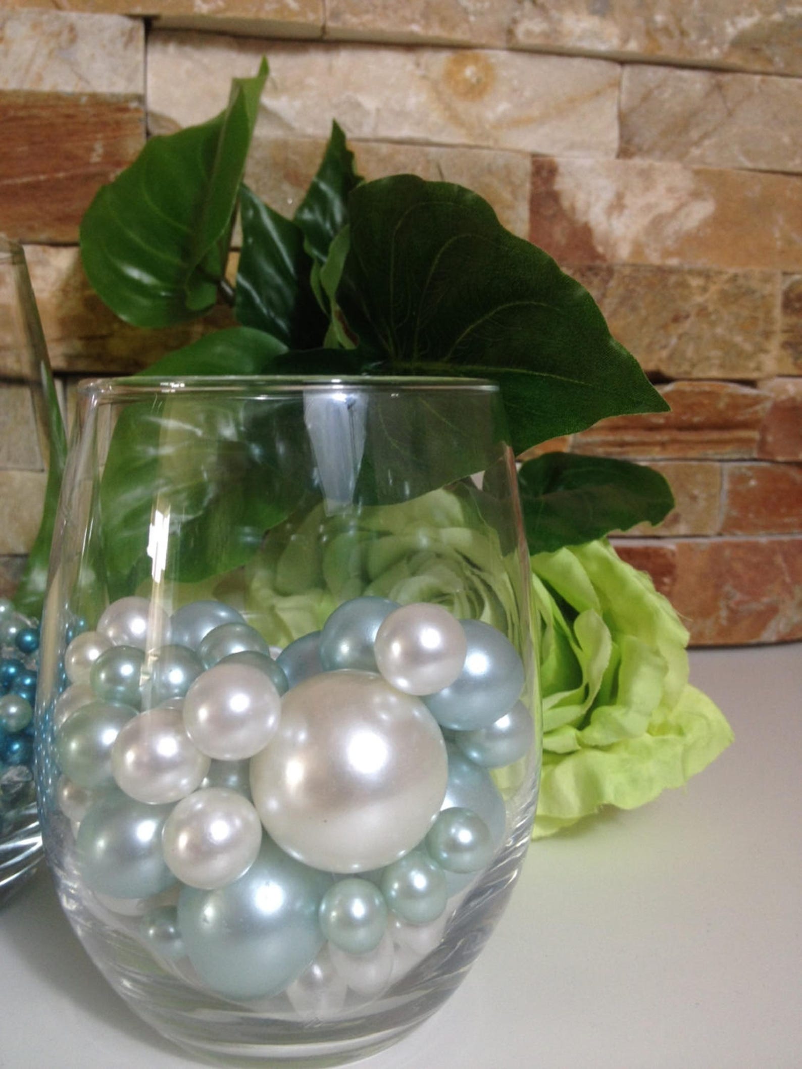 Floating Pearl Centerpieces Light Blue/white Pearls 80pc Mix Etsy