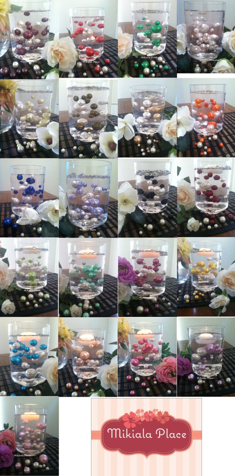 30pc Vase Filler Floating Pearls Pick From 28 Pearl Color Etsy
