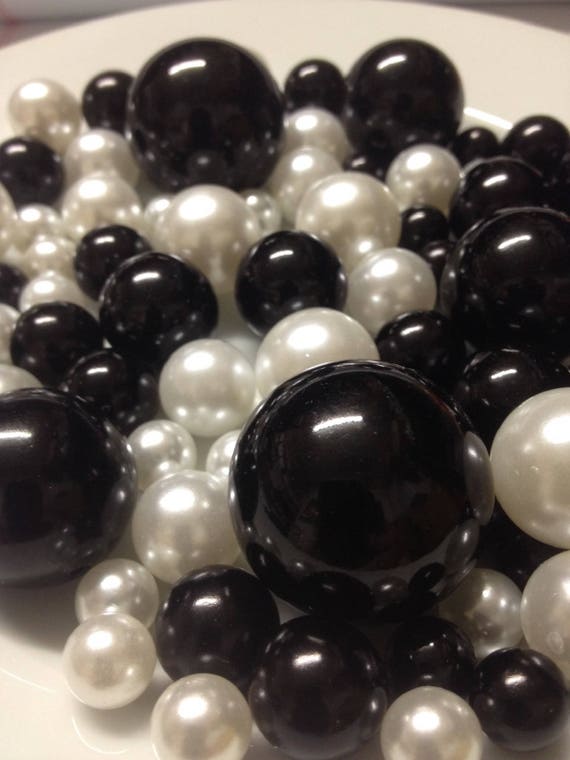 Black White Decorative Jumbo Pearls Vase Filler Mix Table Etsy