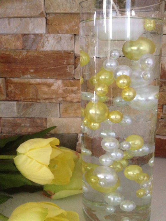 80pc Unique Floating Pearls Decor Yellow Ivory Pearls Jumbo Etsy
