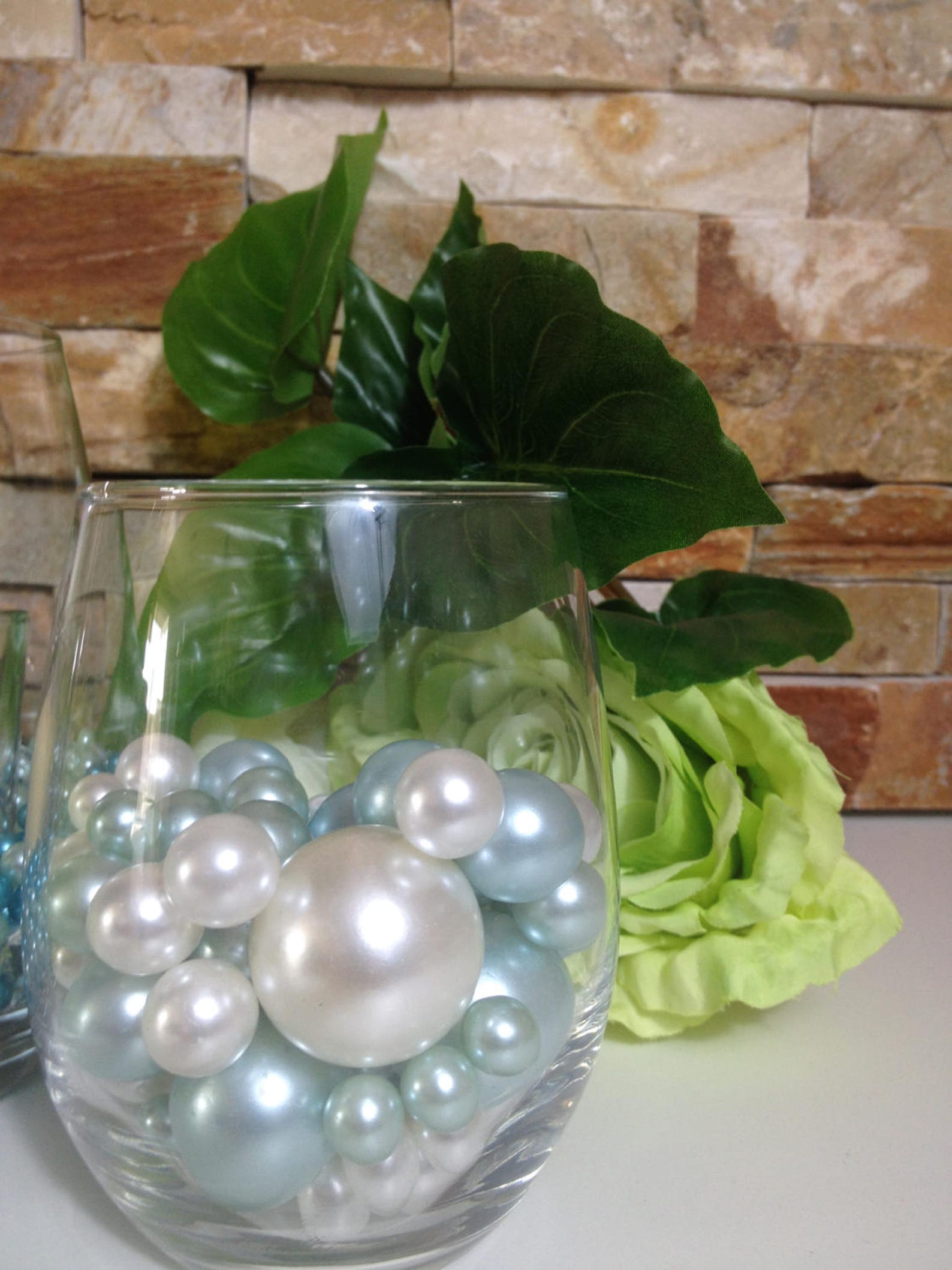 Floating Pearl Centerpieces Light Blue/white Pearls 80pc Mix Etsy