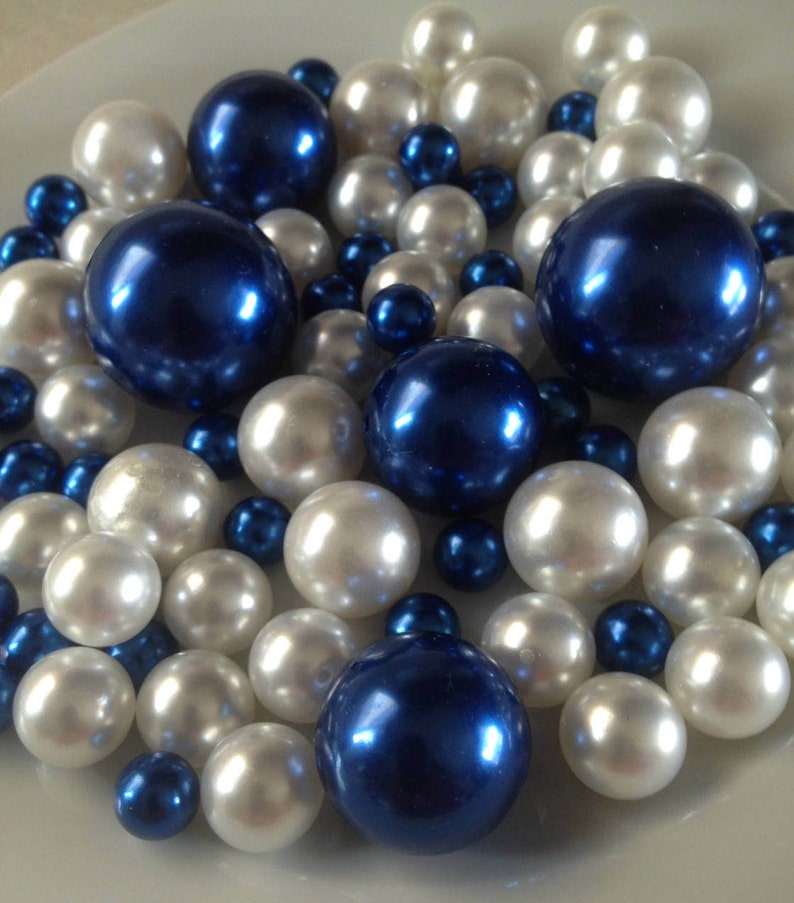 Royal Blue/White Jumbo Pearls Pearl Vase Fillers Table Etsy