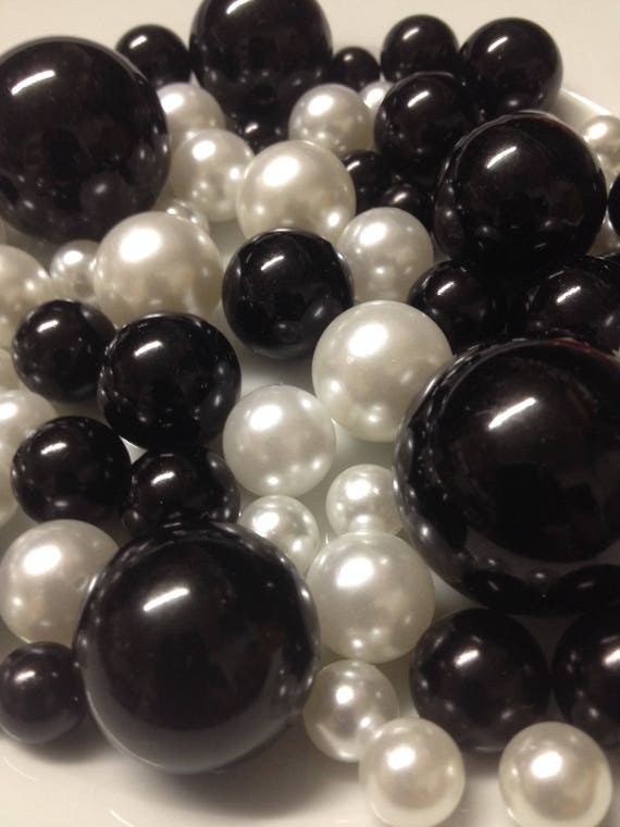 Black White Decorative Jumbo Pearls Vase Filler Mix Table Etsy